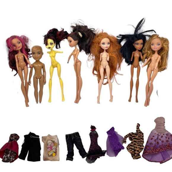 Ever After Monster High Doll Bratz boy Lot TLC Damaged Parts Repair and Clothing